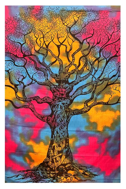 Tree of Life Tapestry Mauve Pink Ocher