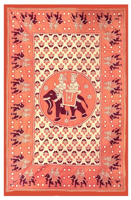Elephant dola Salmon Tapestry