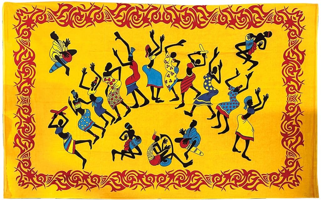 Yellow African Dancers Tapestry