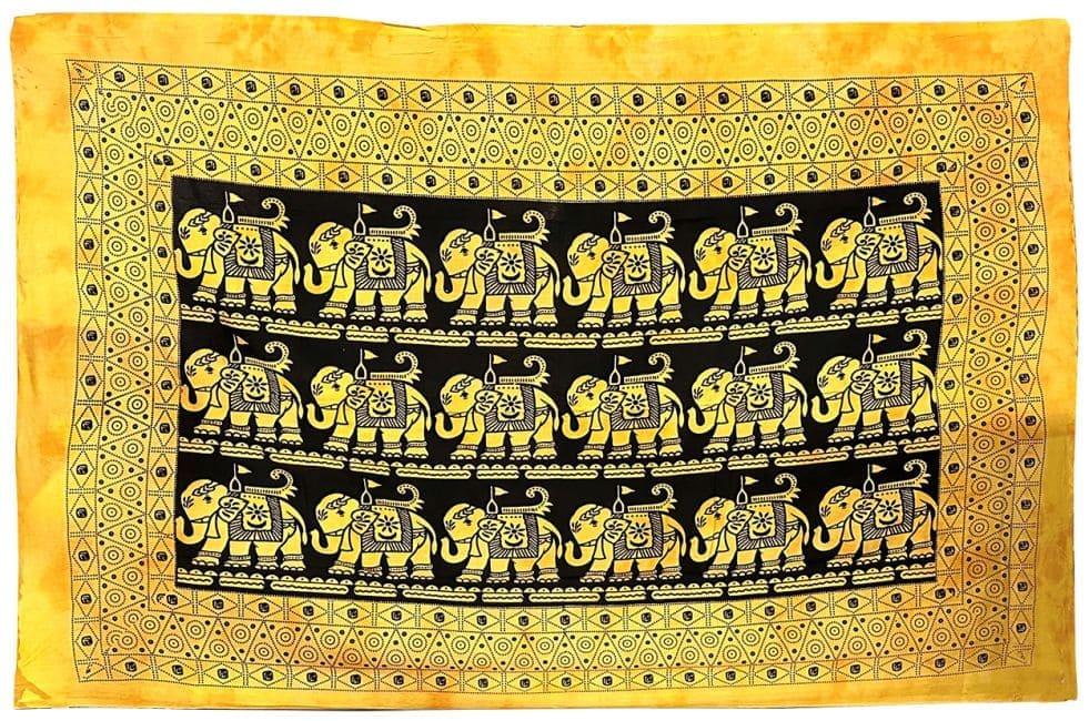 Yellow 8 Elephants Rectangle bedsheet