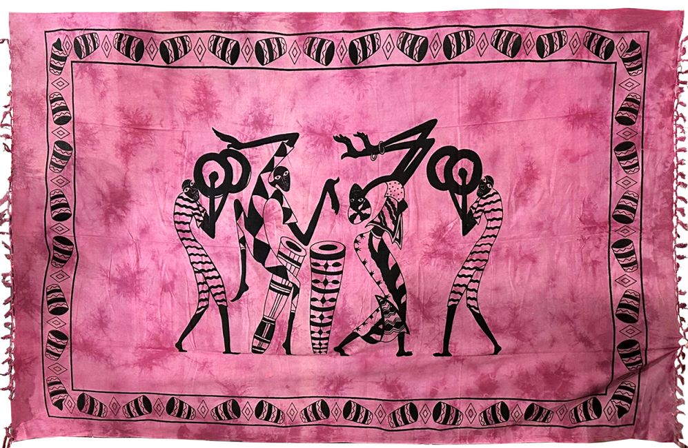 Mini African Tapestry Dancers & Jumbé Tie Dye Pink