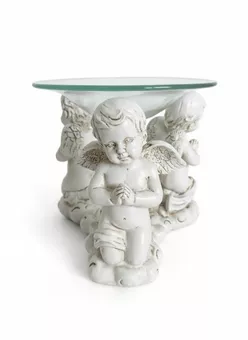 Burner with 3 kneeling white angels