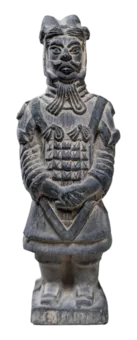 Black Terracotta Warrior Statue 12cm