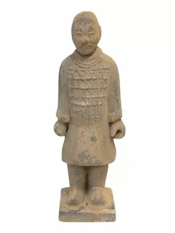 Antique Terracotta Colourful Knight Statue 20cm