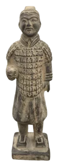 Black Warriors Statue with Armor in Terracotta 22cm