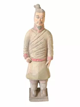 Antique Terracotta Warrior Colorful Statue 22cm