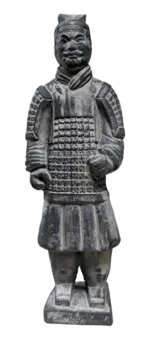Black Statue Warriors with Terracotta Armor 22cm