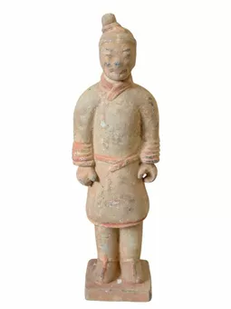 Antique Terracotta Warrior Colorful Statue 25cm