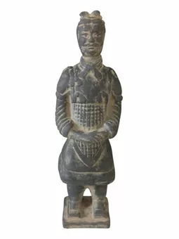Black Terracotta Statue General 26cm