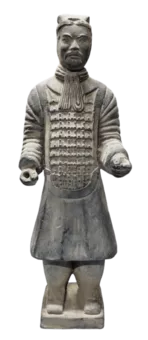 Black Warriors Statue with Armor in Terracotta 26cm