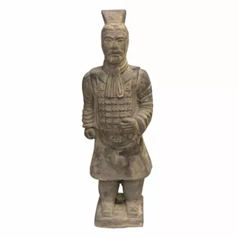 Black Warrior Statue with Terracotta Armor, 26cm