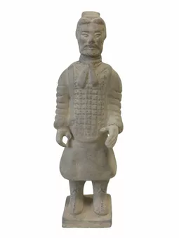 Black Warrior Statue with Terracotta Armor, 26cm
