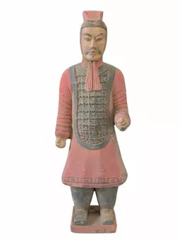 Antique Colorful Statue Warriors with Terracotta Armor 23cm