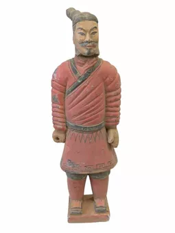 Antique Colourful Terracotta Warrior Statue 26cm