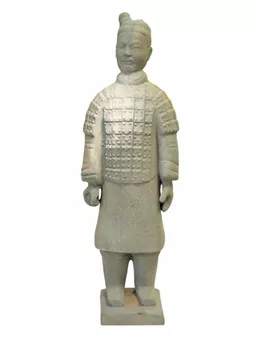 Antique Terracotta Colourful Warrior Statue 35cm