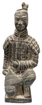 Black Archer Kneeling Terracotta Statue 27.5 cm