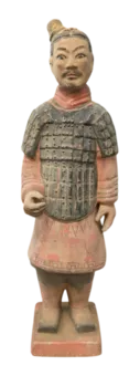 Antique Terracotta Warrior Colorful Statue 38cm