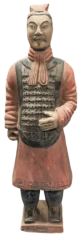 Antique Colorful Terracotta Warriors with Armor Statue 38cm