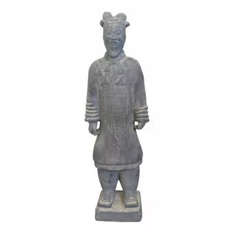 Black Terracotta General Statue 50cm