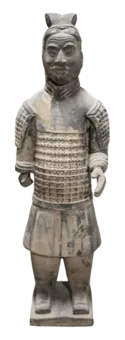 Black Warriors Statue with Armor in Terracotta 50cm