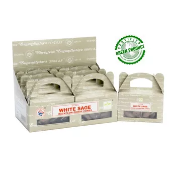 Satya White Sage Backflow Cones 24 cones
