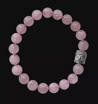 Rose Quartz & Buddha 8mm pearls bracelet