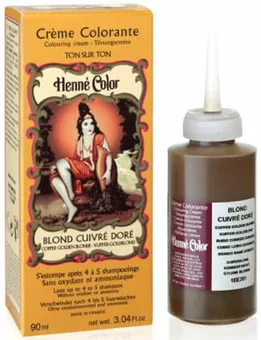 Pack of 3 golden copper blonde henna coloring creams 90ml