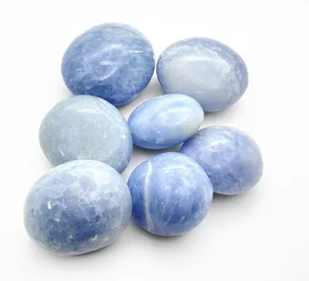 Blue Calcite Pebbles Rolled 1Kg