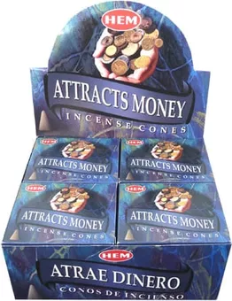 Money attract hem incense cones