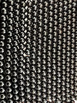 Round Hematite Beads on Strand A 8 mm