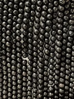 Lava Stone Round Beads Strand A 6mm