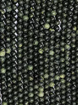 Peruvian Serpentine Round Beads Strand AB 8mm