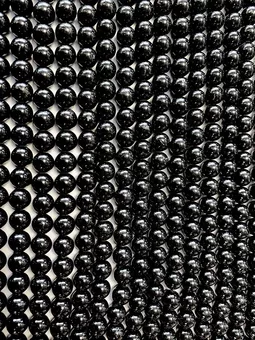 Black Tourmaline Round Beads Strand A 10mm