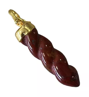 Twisted Metal Red Jasper Pendant
