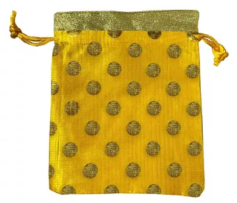 Small yellow satin bag, pack of 48 pcs