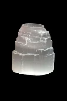 Selenite candle holder, Mountain shape, 10cm long, 1.5kg