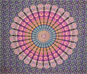 Landala bedsheet purple yellow fushia & turquoise