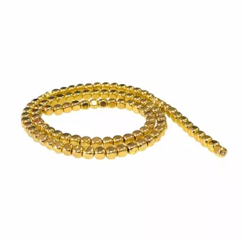 Gold Hematite Rounded Square Spacer Beads 4mm