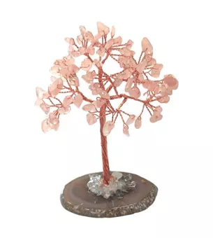 Tree of Life Rose Quartz on Agate 12-13cm