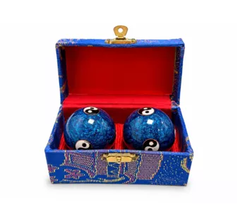 Blue Yin Yang Chinese Massage Balls 4.2 cm