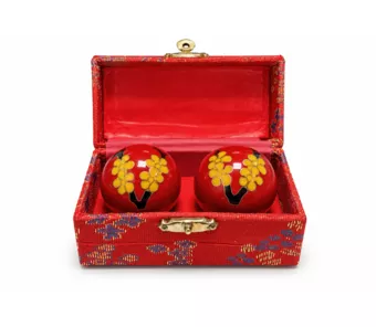 Chinese Massage Balls Red Plum Blossom 4.2 cm