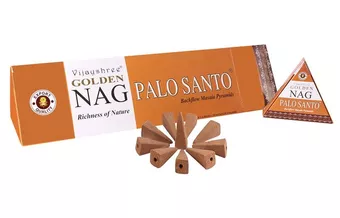 Vijayshree Golden Nag Palo Santo Backflow Incense Cones 12 pcs