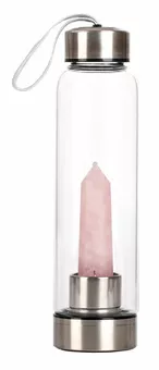 Tadasana bottle crocheted Rose Quartz tip