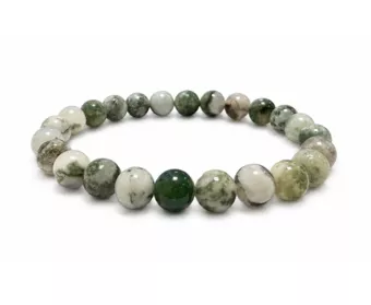 Tree Agate Grade A Bracelet 8mm Beads