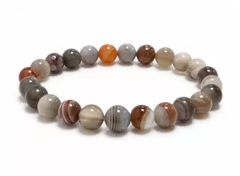 Botswana Agate AA Bead Bracelet 8mm