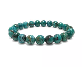 Amblygonite Chrysocolla Bracelet AAA 8 mm Beads