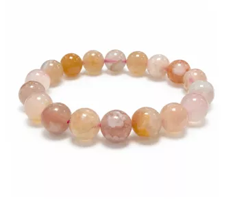 Cherry Blossom Agate A Bracelet 10mm Beads