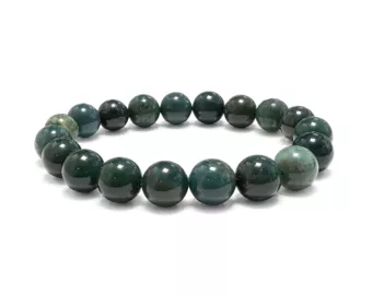 Moss Agate Bracelet A 10mm Beads