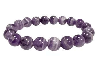 Banded Amethyst Bracelet A 10mm Beads
