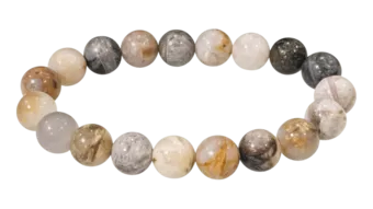 Bracelet Agate Feather beads 10mm